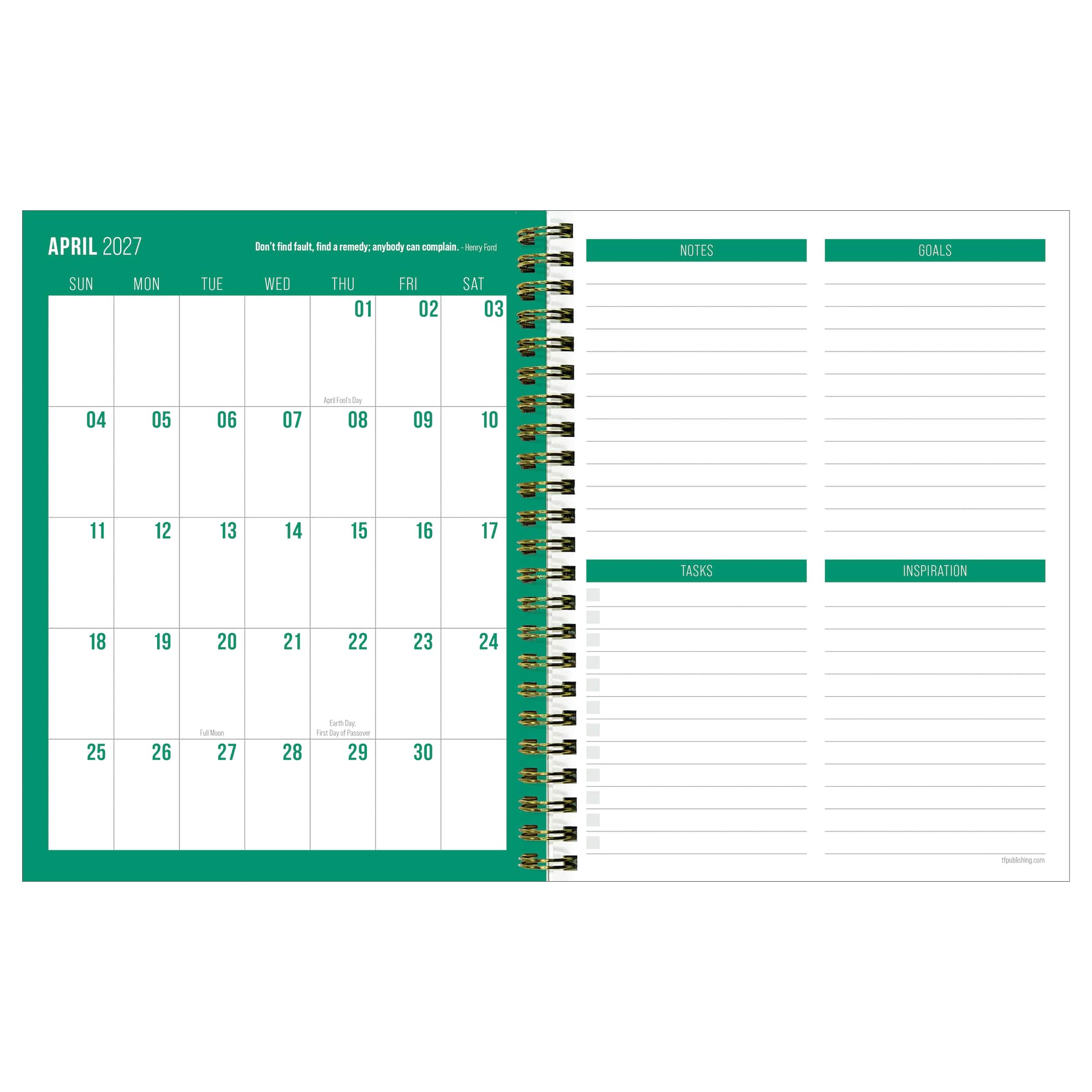 TF Publishing Medium 2026-27 Spicy Cat Weekly Monthly Planner